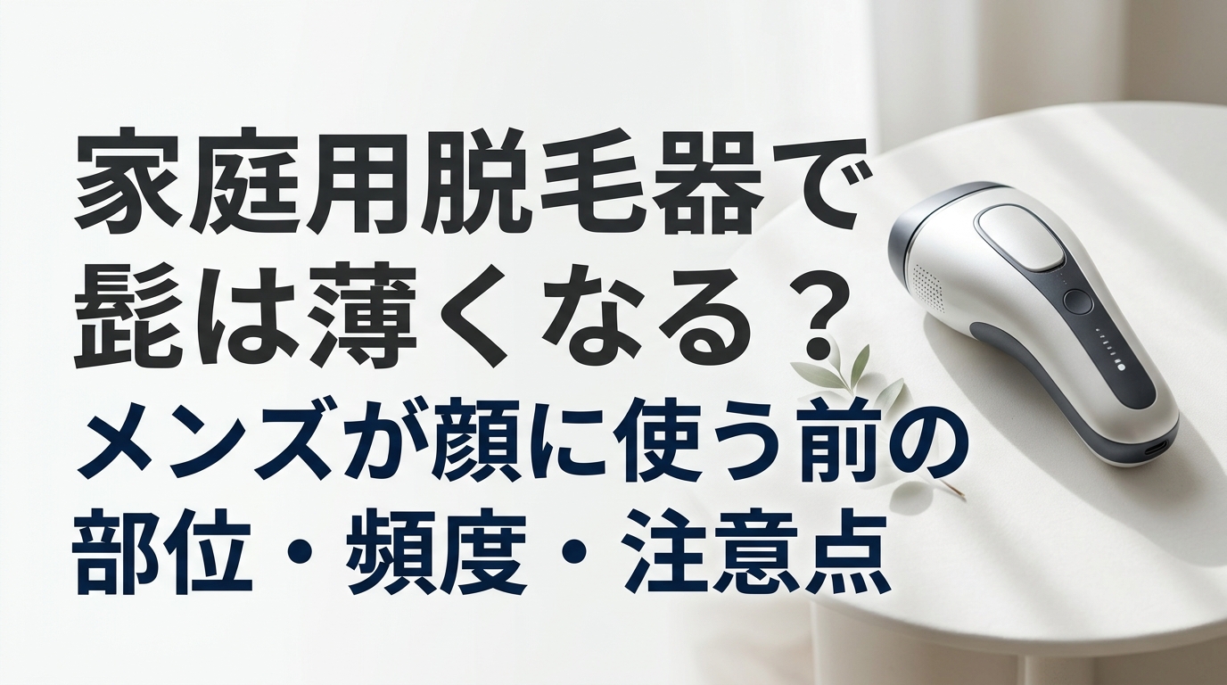 家庭用脱毛器でヒゲは薄くなる？男性が顔に使う前に知りたい範囲・頻度・注意点【公式情報で整理】