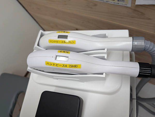 無人セルフ脱毛サロンのハンドピース